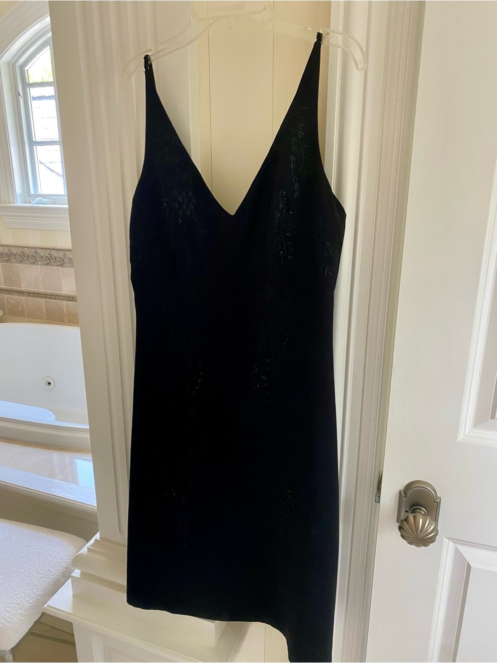 Black Beaded Trim Women's evening / cocktail dress - Picture 8 of 12